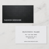 Mode Designer Black Elegant Professional Simple Visitekaartje (Voorkant / Achterkant)