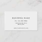 Mode Designer Black Elegant Professional Simple Visitekaartje (Achterkant)