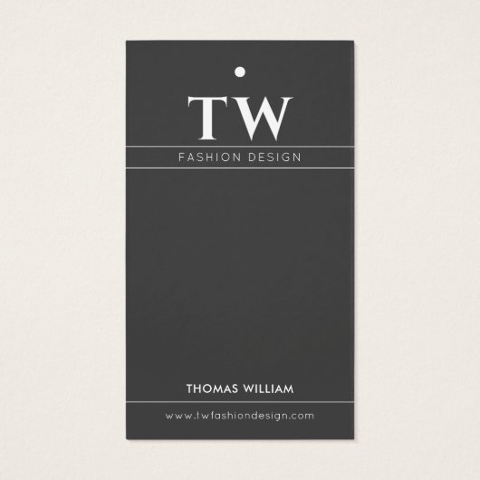 Mode Designer Black Hang Label Visitekaartje (Achterkant)