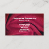 Mode Designer Burgundy Fabric QR Code Custom Visitekaartje (Voorkant)