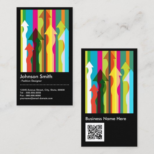 Mode Designer - Colorful & QR-code Visitekaartje (Voorkant / Achterkant)
