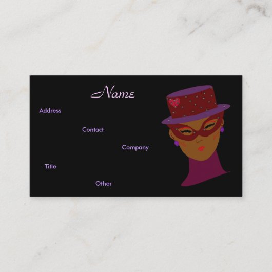 Mode Designer Diva Visitekaartje (Voorkant)