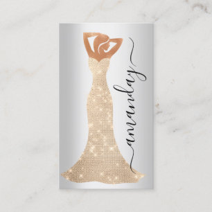 Mode Designer Dress Logo QR Grey Black Gold Visitekaartje