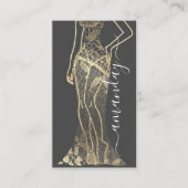 Mode Designer Dress Logo QR Grey Gold Lace Visitekaartje (Voorkant)