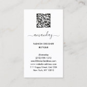 Mode Designer Dress Logo QR Red Dress Shop Visitekaartje (Achterkant)