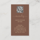Mode Designer Dress Logo QR Roos Winkelen Visitekaartje (Achterkant)