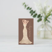 Mode Designer Dress Logo QR Roos Winkelen Visitekaartje (Staand voorkant)