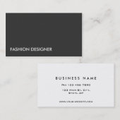 Mode Designer Elegant Professional Simple Black Visitekaartje (Voorkant / Achterkant)