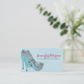 Mode Designer Elegante Bloemen Stiletto Schoenen 2 Visitekaartje (Staand voorkant)