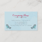 Mode Designer Elegante Bloemen Stiletto Schoenen 2 Visitekaartje (Achterkant)