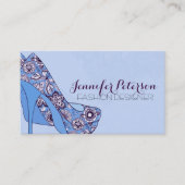 Mode Designer Elegante Bloemen Stiletto Schoenen Visitekaartje (Voorkant)