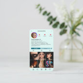Mode Designer Instagram Mint Modern Visitekaartje (Staand voorkant)