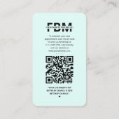 Mode Designer Instagram Mint Modern Visitekaartje (Achterkant)