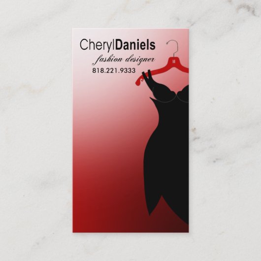 mode Designer "Little Black Dress", Stylist Visitekaartje (Voorkant)