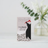 mode Designer "Little Black Dress", Stylist Visitekaartje (Staand voorkant)