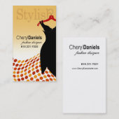 mode Designer "Little Black Dress", Stylist Visitekaartje (Voorkant / Achterkant)