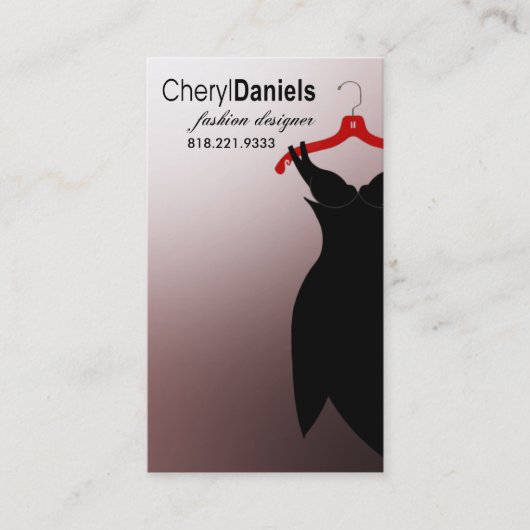 mode Designer "Little Black Dress", Stylist Visitekaartje (Voorkant)