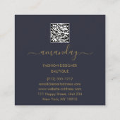 Mode Designer Logo QR Body SHAPE Stylist Golden Vierkante Visitekaartje (Achterkant)