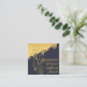 Mode Designer Logo QR Body SHAPE Stylist Golden Vierkante Visitekaartje (Staand voorkant)