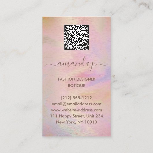 Mode Designer Logo QR Roos Body Shape BeautySPA Visitekaartje (Achterkant)