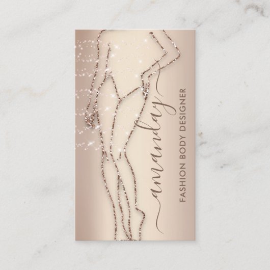 Mode Designer Logo QR Roos Body Shape Care Visitekaartje (Voorkant)