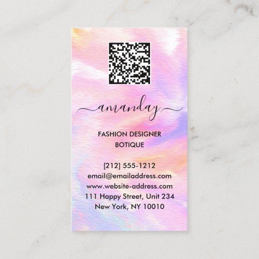 Mode Designer Logo QR Roos Body Shape Drivers Visitekaartje (Achterkant)