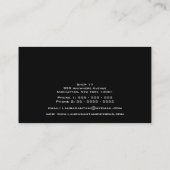 Mode Designer Modern Black Visitekaartjes (Achterkant)