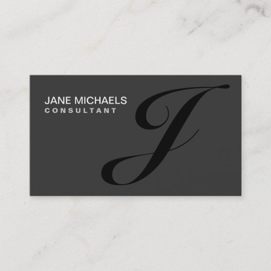 Mode Designer Monogram Professional Elegant Visitekaartje (Voorkant)