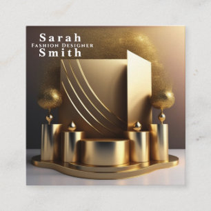 Mode Designer Podium Model Stylist Show Vierkante Visitekaartje