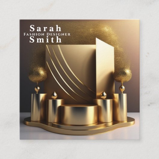 Mode Designer Podium Model Stylist Show Vierkante Visitekaartje (Voorkant)