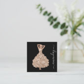 Mode Designer Rese Glitter Dress Logo QR Vierkante Visitekaartje (Staand voorkant)