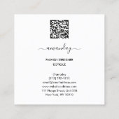 Mode Designer Roos Gold Dress Logo QR-code Vierkante Visitekaartje (Achterkant)