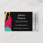 Mode Designer Stylist glam zwart wit Visitekaartje (Achterkant)