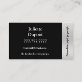 Mode Designer Stylist glam zwart wit Visitekaartje (Achterkant)