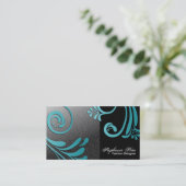 Mode Designer Visitekaartje - Turquoise & Black (Staand voorkant)