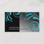 Mode Designer Visitekaartje - Turquoise & Black (Achterkant)