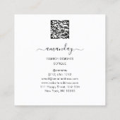 Mode Designer Winkel rode dress QRCode Logo White Vierkante Visitekaartje (Achterkant)