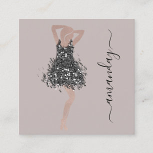 Mode Designer Winkelwinkel QRCode Logo ivoor Vierkante Visitekaartje