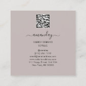 Mode Designer Winkelwinkel QRCode Logo ivoor Vierkante Visitekaartje (Achterkant)