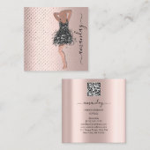 Mode Designer Winkelwinkel QRCode Logo Vonk Vierkante Visitekaartje (Voorkant / Achterkant)