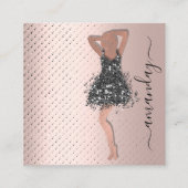 Mode Designer Winkelwinkel QRCode Logo Vonk Vierkante Visitekaartje (Voorkant)