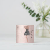 Mode Designer Winkelwinkel QRCode Logo Vonk Vierkante Visitekaartje (Staand voorkant)