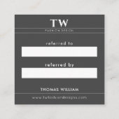 Mode Designer Zwart Aanbevelingskaartje (Achterkant)