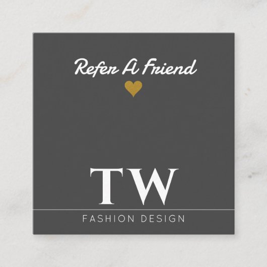 Mode Designer Zwart Aanbevelingskaartje (Voorkant)