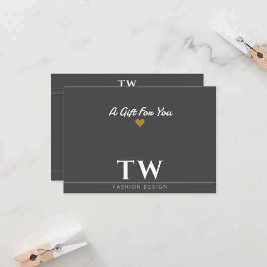 Mode Designer Zwart Cadeaubon (Voorkant / Achterkant in situ)