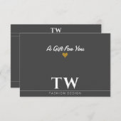 Mode Designer Zwart Cadeaubon (Voorkant / Achterkant)