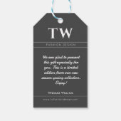 Mode Designer Zwart Cadeaulabel (Achterkant)