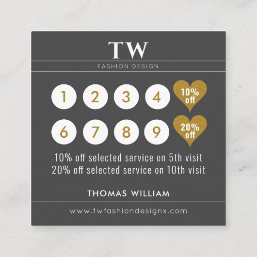 Mode Designer Zwart Klantenkaartje (Achterkant)