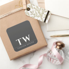 Mode Designer Zwart Vierkante Sticker