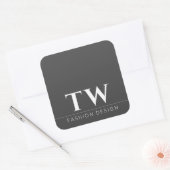 Mode Designer Zwart Vierkante Sticker (Envelop)